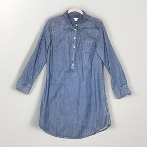 J Crew Denim Shirt Dress, Long Sleeve, Collared, Casual